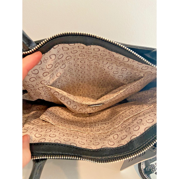 NWT GUESS PURSE/ COAL BOOKER HANDBAG/ GUESS DARK LIGHT GRAY PURSE, 11"H x 13"W - Picture 8 of 13